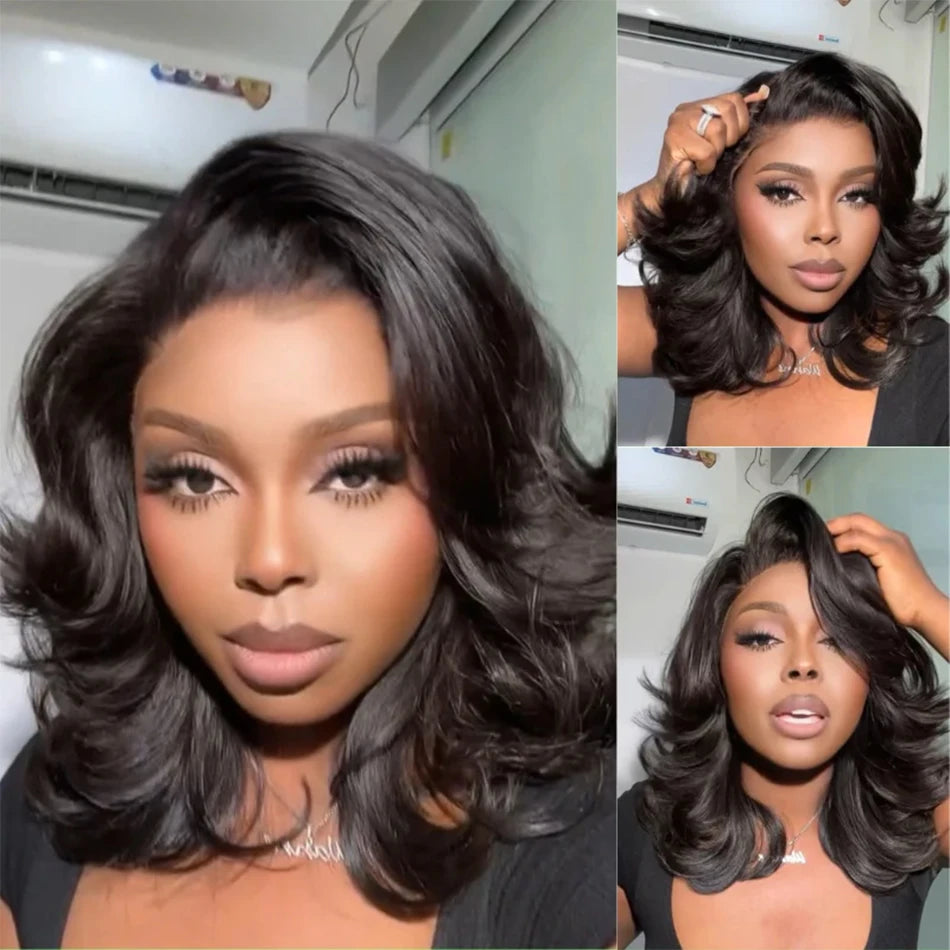 Body Wave Lace Frontal Wigs 13x4 HD Transparent Lace Front Human Hair Wigs For Women Short Bob Wigs Wear and Go Glueless Wigs